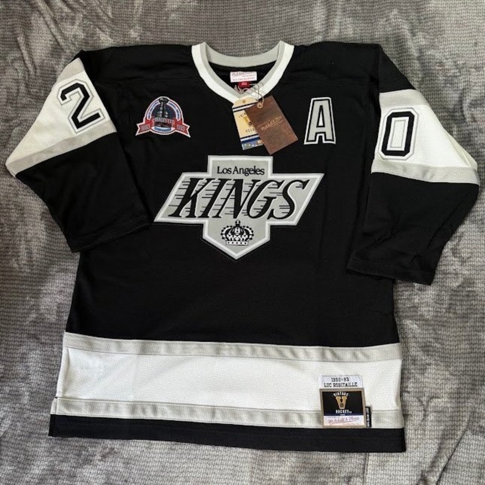 Mitchell & Ness Los Angeles Kings Luc Robitaille 1993 Jersey Black Boys L/XL NEW